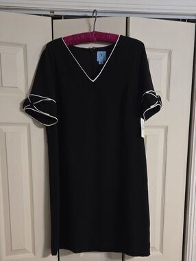 CeCe Black Dress with White Piping